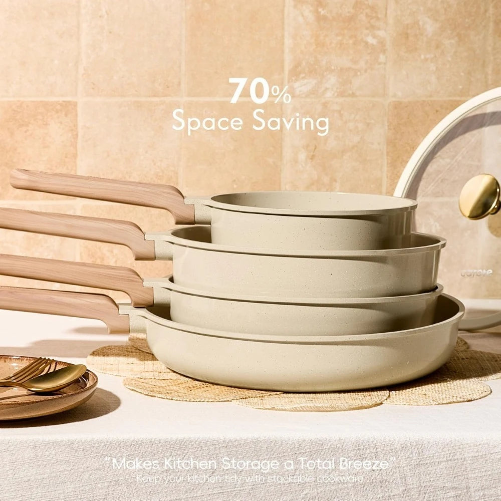 14 Piece Nonstick Ceramic Cookware Set PFAS PFOA Free