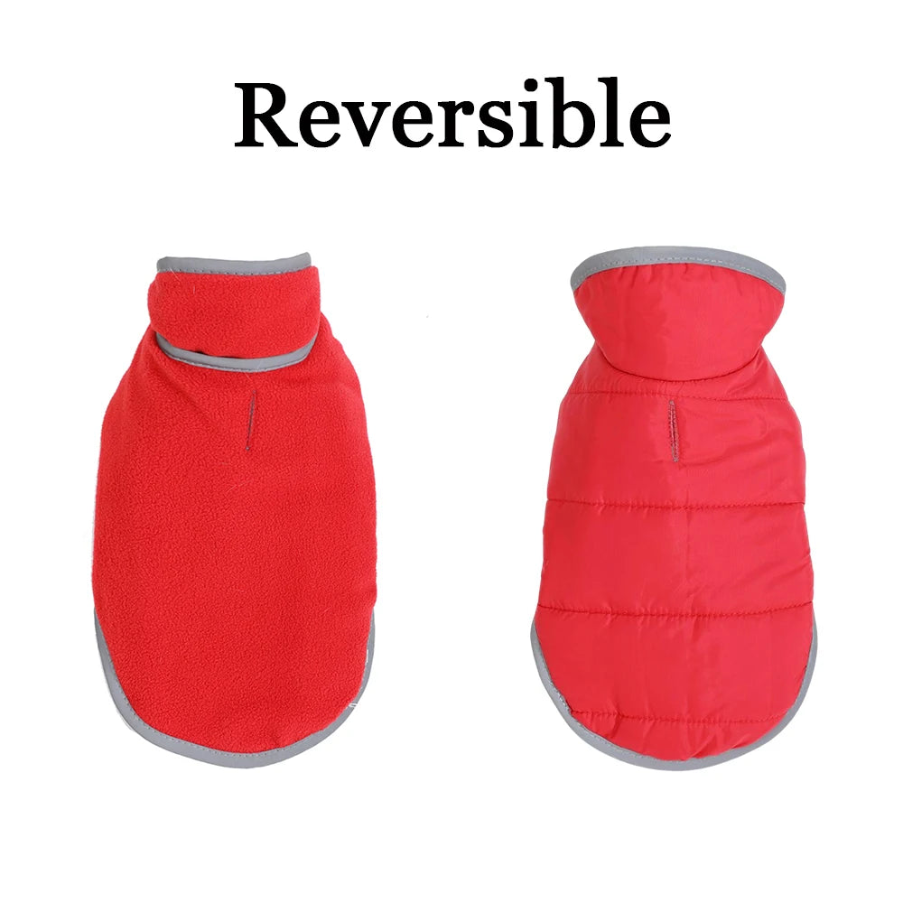 Holapet Reflective Reversible Fleece Pet Coat Waterproof