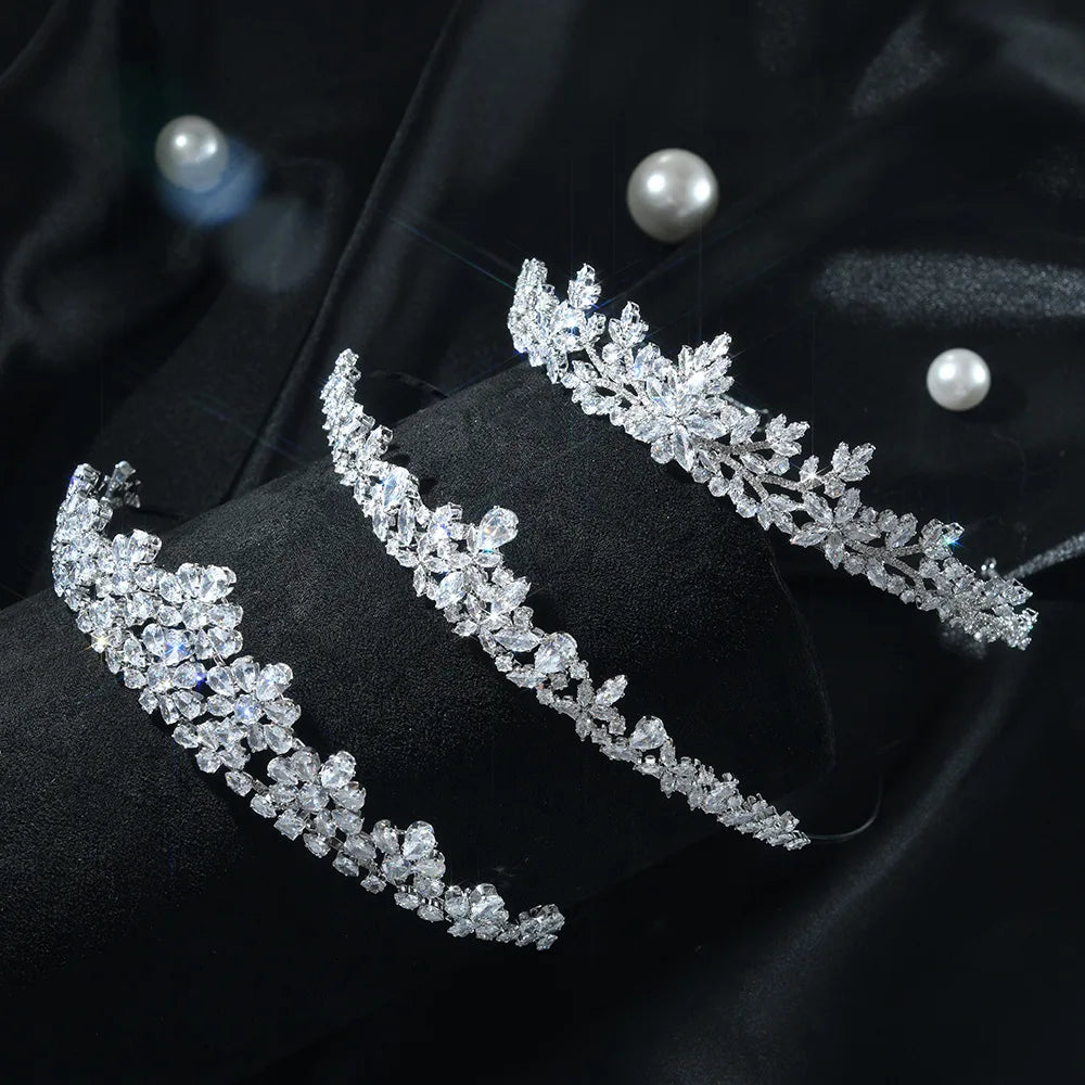 Urbanlife Princess Bridal Tiara With Cubic Zirconia Crown