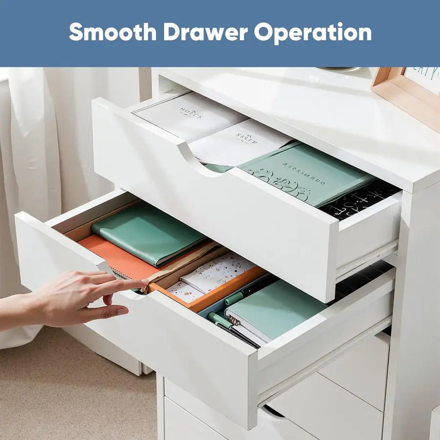 7-Drawer Mobile File Cabinet With Wheels Under Desk