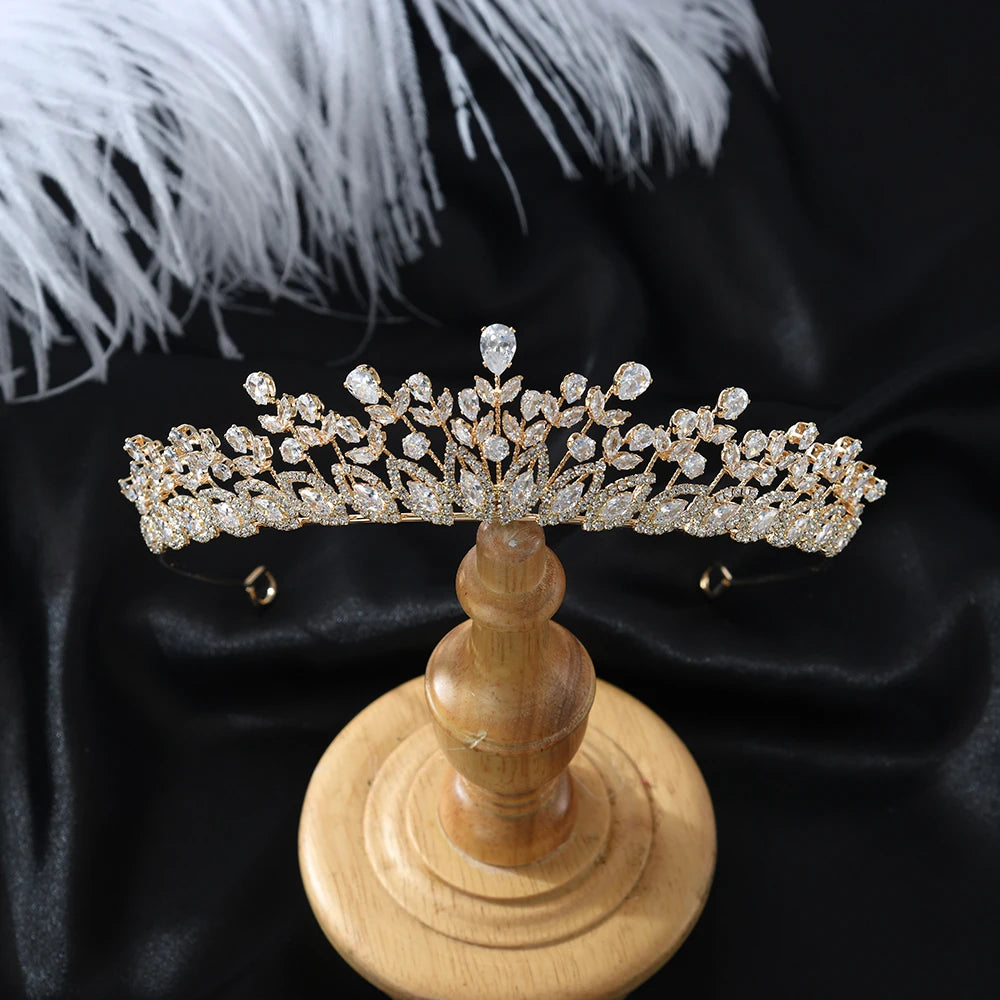 Urbanlife Princess Bridal Tiara With Cubic Zirconia Crown