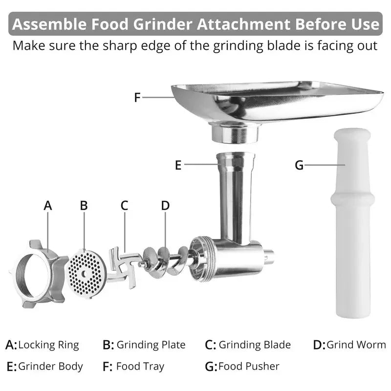 Meat & Poultry Tools Stainless Steel Grinder Attachment For KitchenAid
