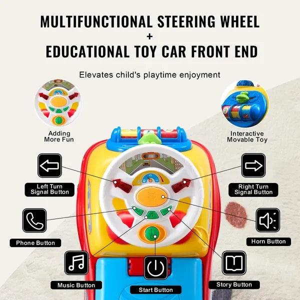 Ride On Push Car For Toddlers 1 To 3 With Music Steering Wheel
