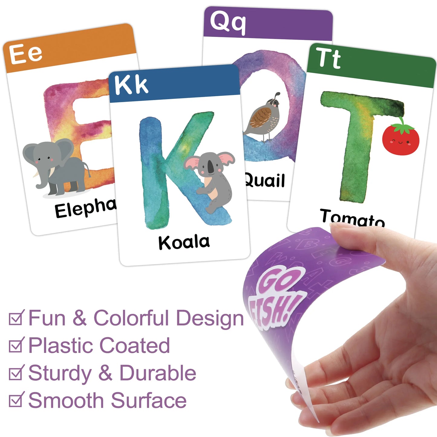 BenBen Alphabet Go Fish Card Game for Kids 104 Cards