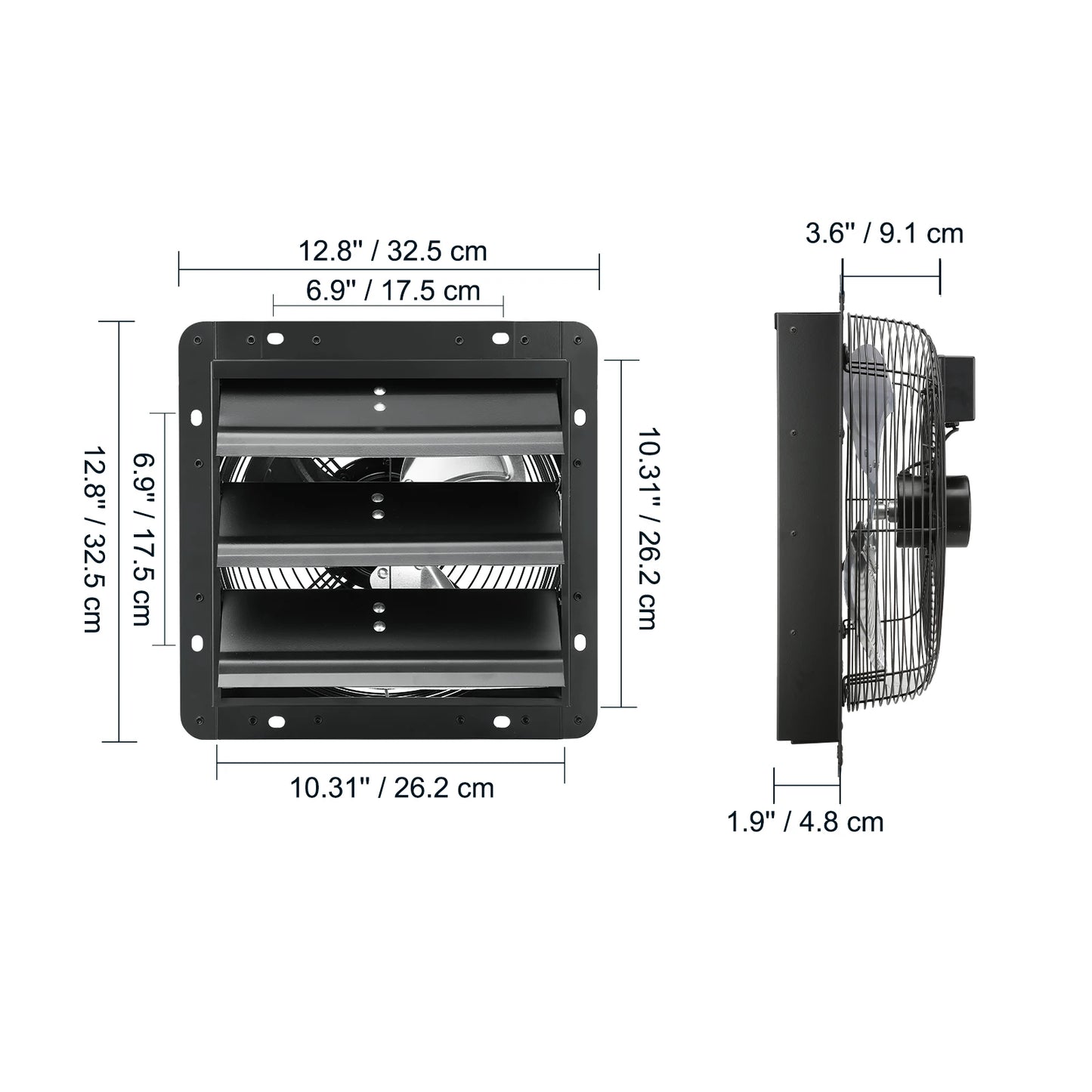 SucceBuy Shutter Exhaust Fan AC/ EC-motor 10-Speed Adjustable Wall Mount Attic Ventilation and Cooling for Greenhouses Garages