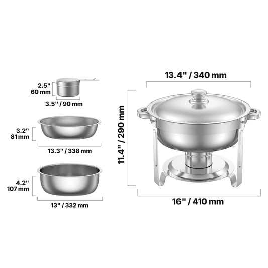 VEVOR 2 Pack Chafing Dish Buffet Set Stainless Steel