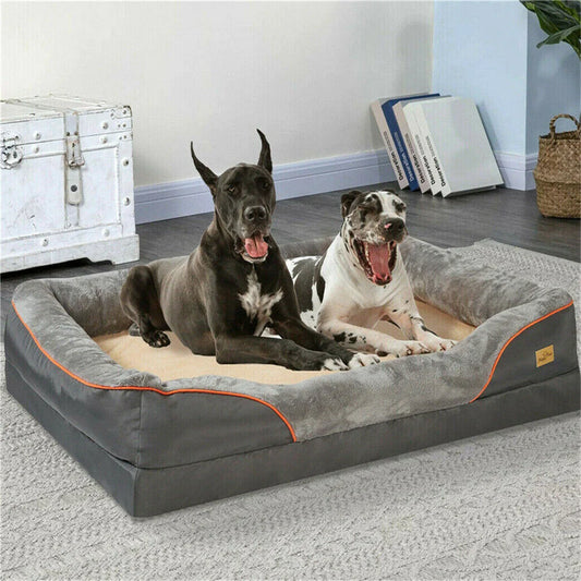 Orthopedic High Density Memory Foam Dog Bed With Removable Cover For Large Dogs Non Slip Waterproof Bottom