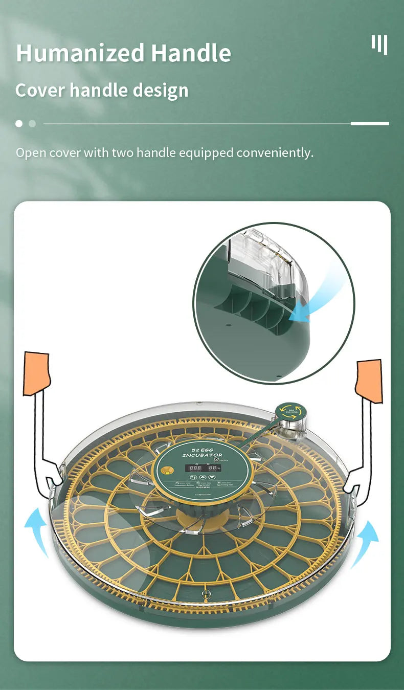 Egg Incubator With Automatic Turning Temperature And Humidity Monitor