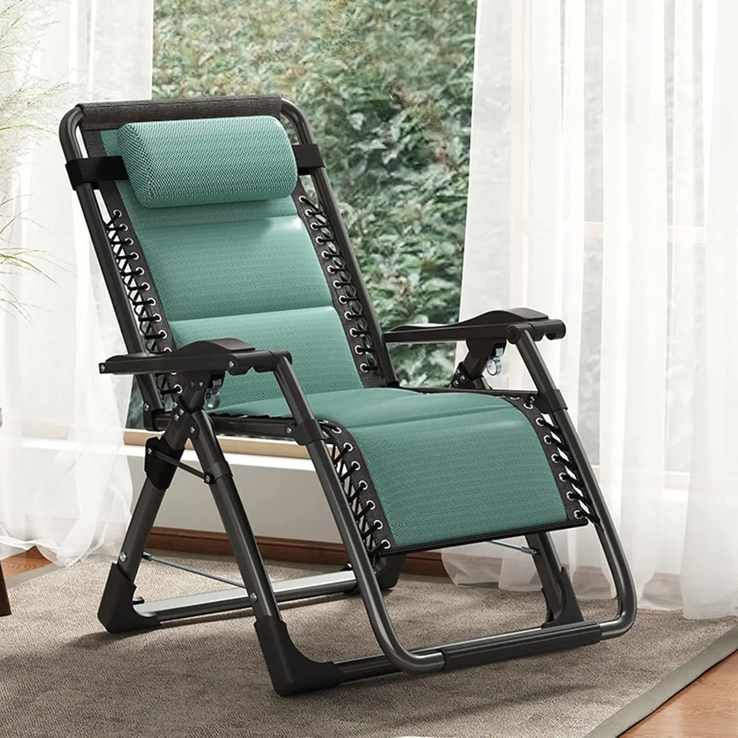 Zero Gravity Folding Recliner Lawn Patio Lounger With Detachable Headrest