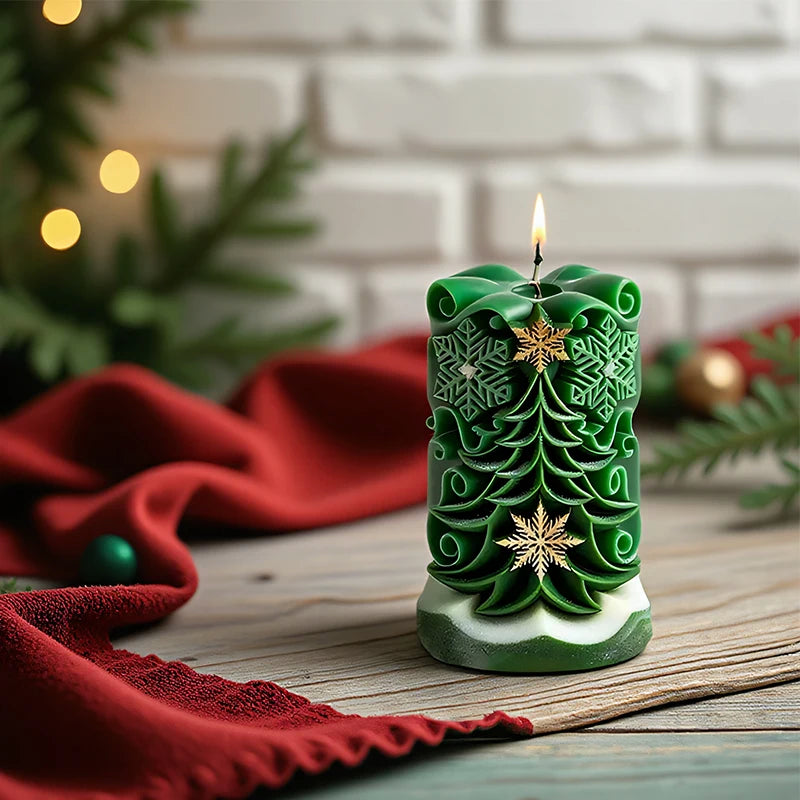 Choice Silicone Christmas Candle Mold Durable Cylindrical Design