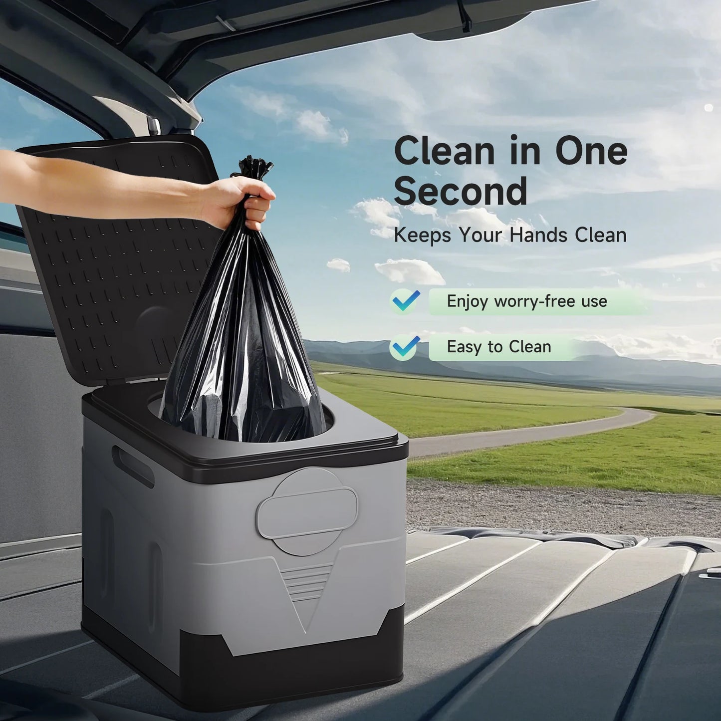 Electric UltraPortable Camping Toilet For Adults With UltraDurable PaperHolderPro