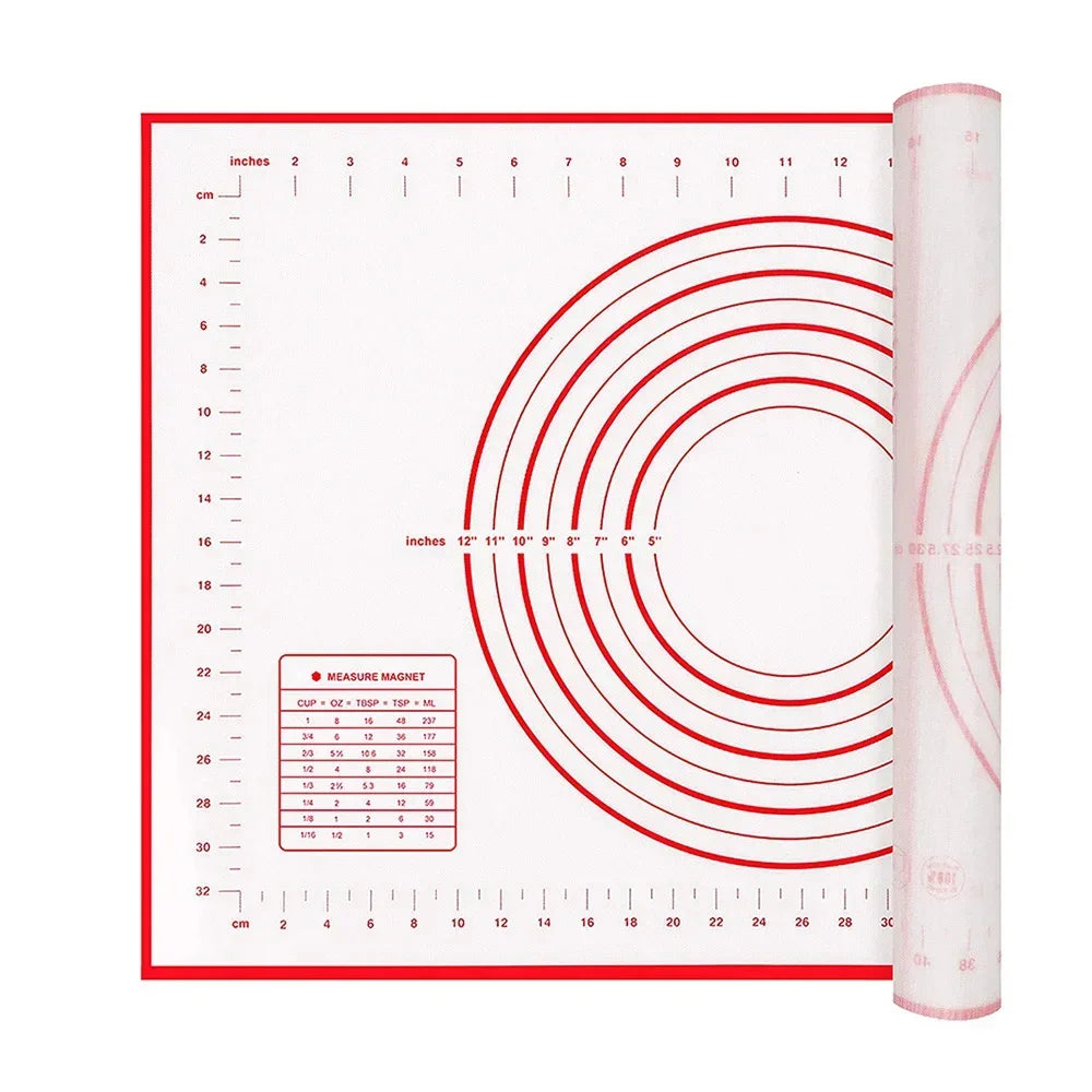 Silicone Baking Mat, Non-slip Pastry Mat for Rolling Out Dough, Making Pie Crust and Fondant, with Measuring Function