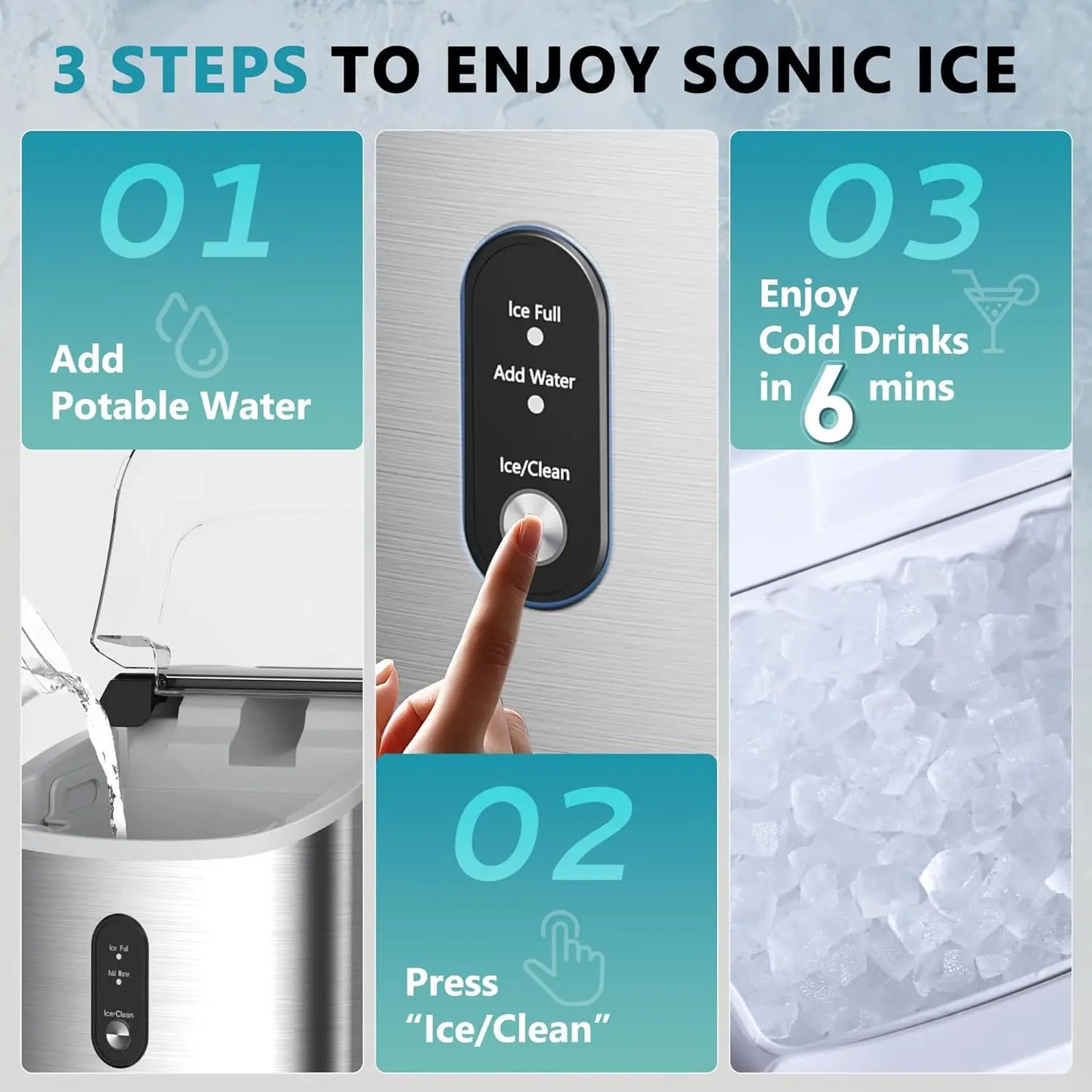 Nugget Ice Maker Countertop With Handle Portable