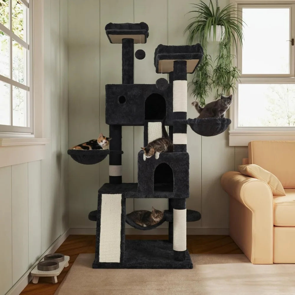 DAFIFY Cat Tree Tower With Sisal Posts And Hammock