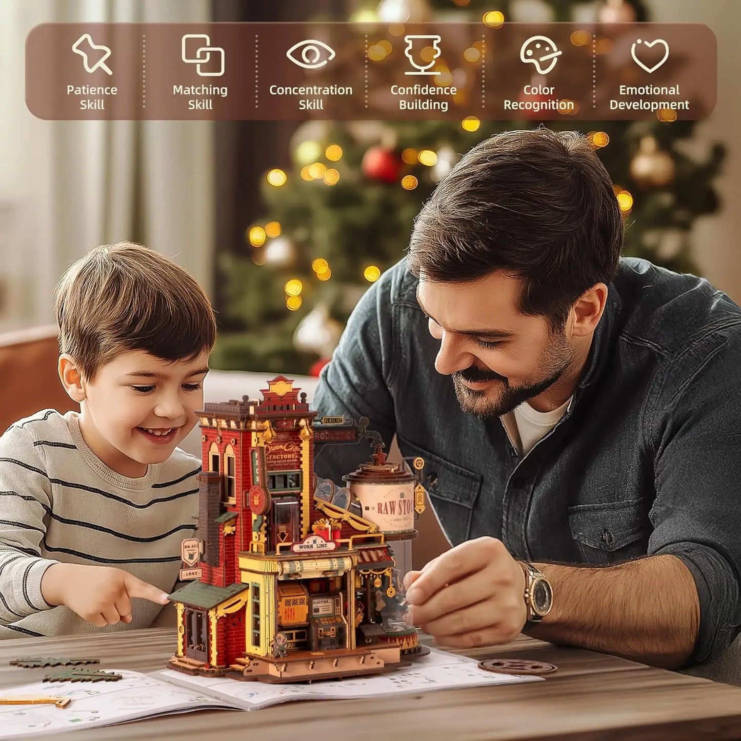 Robotime Dream Gift Factory Wooden Music Box Puzzle Kit