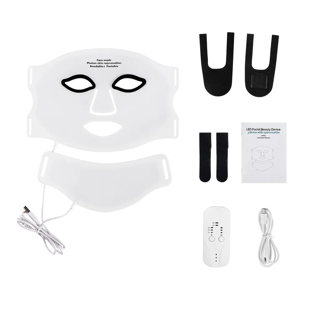 Foreverlily Silicone LED Mask With Neck Photon Therapy Light