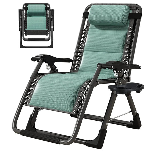 Zero Gravity Folding Recliner Lawn Patio Lounger With Detachable Headrest