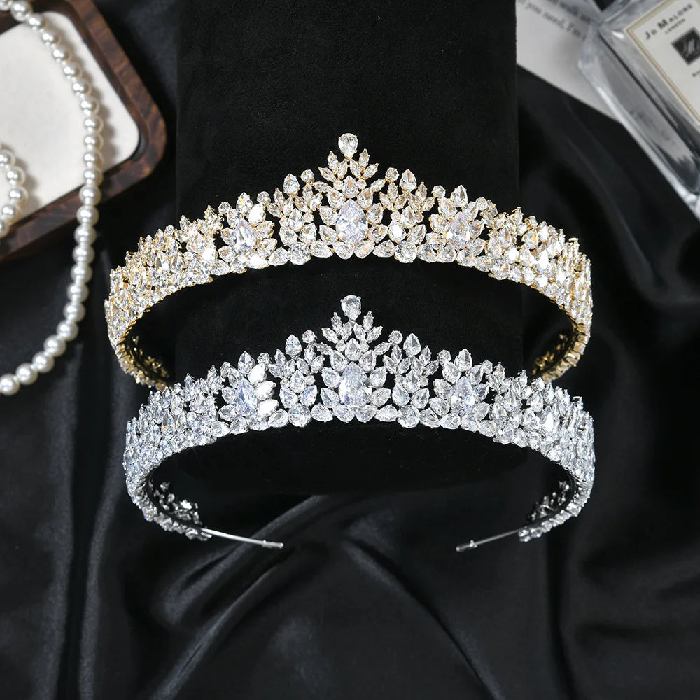Urbanlife Princess Bridal Tiara With Cubic Zirconia Crown