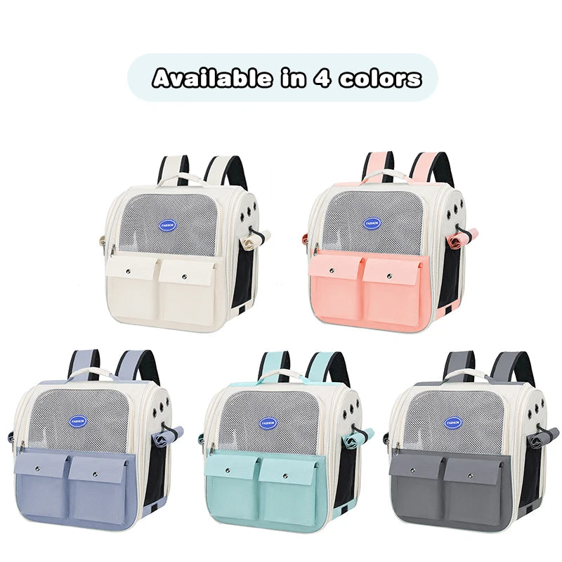 Ventilated Cat Backpack With Adjustable Straps For Outdoor Travel