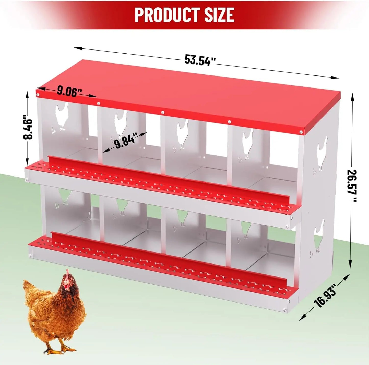 TWISTER.CK Nesting Boxes for Chickens Multi Holes Metal Laying Box
