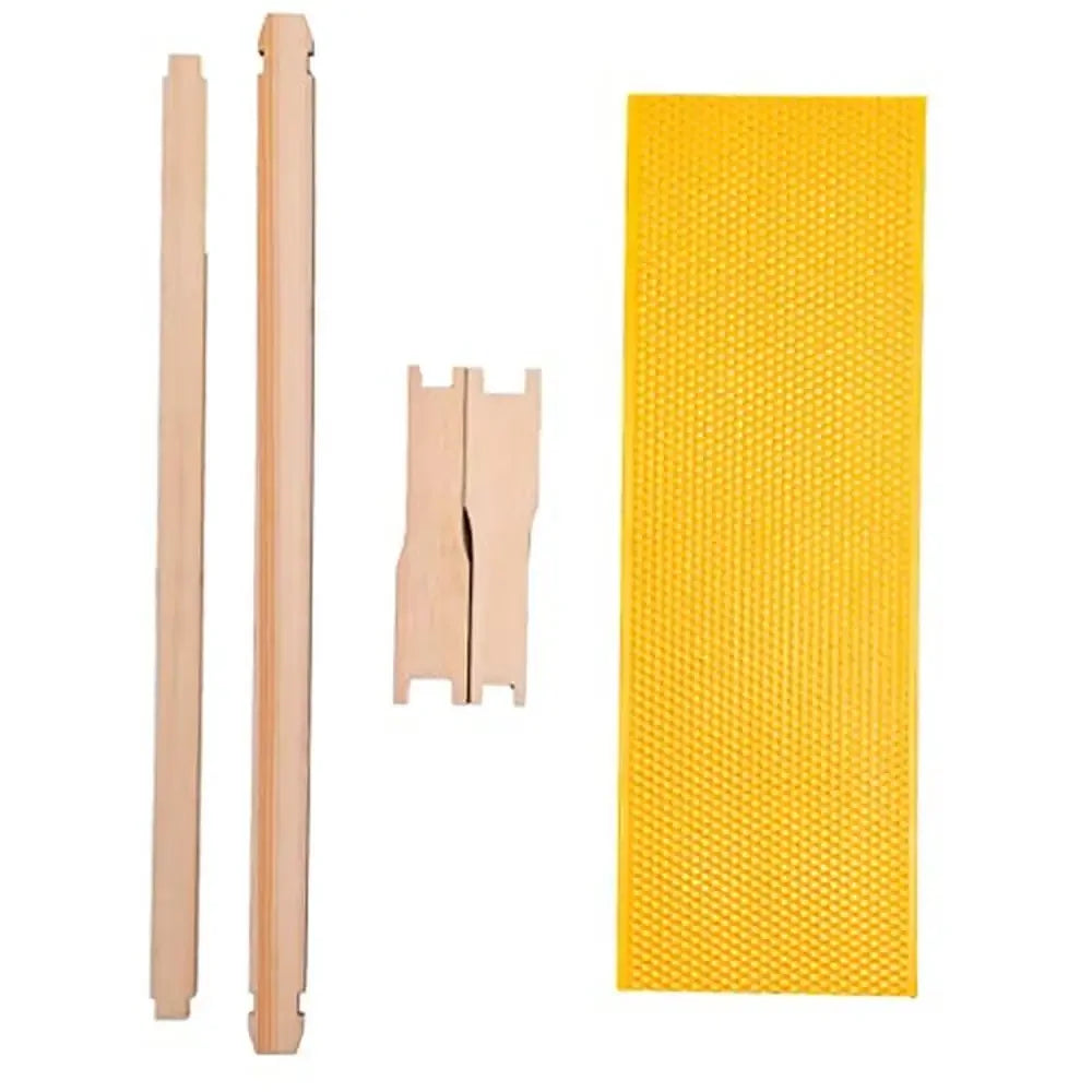 XMSJ Beehive Frames With Beeswax Coated Foundations Pinewood Construction