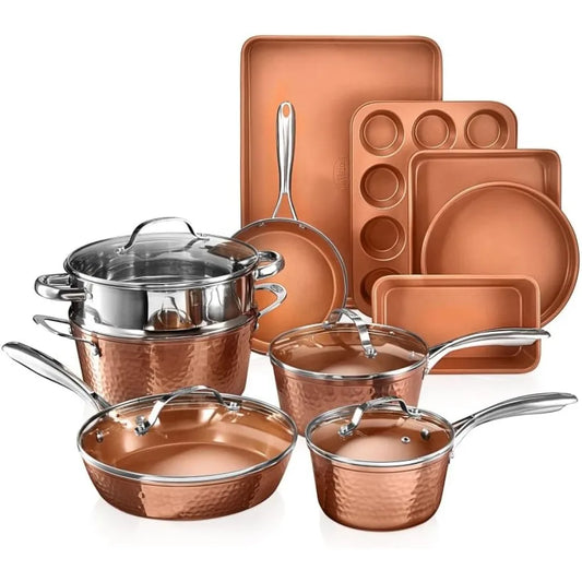 Gotham Steel Hammered Ceramic Nonstick Cookware Set