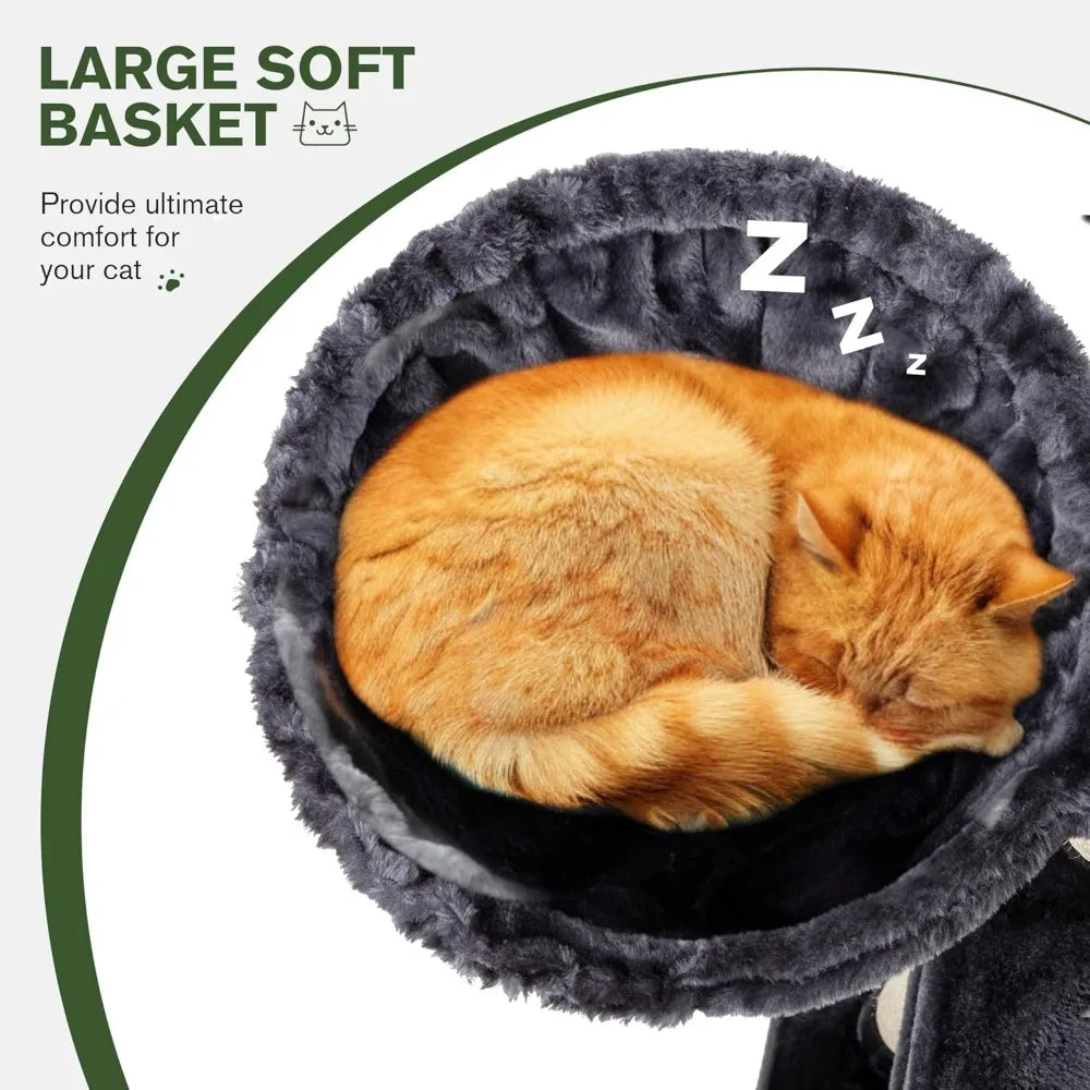 DAFIFY Cat Tree Tower With Sisal Posts And Hammock