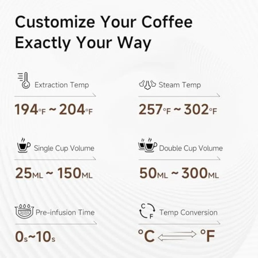 SHXI Espresso Machine With Stainless Steel Body And Smart Display
