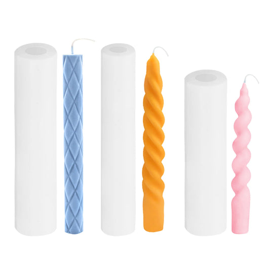 Hign Concerned 3D Spiral Taper Candle Mold Set Silicone