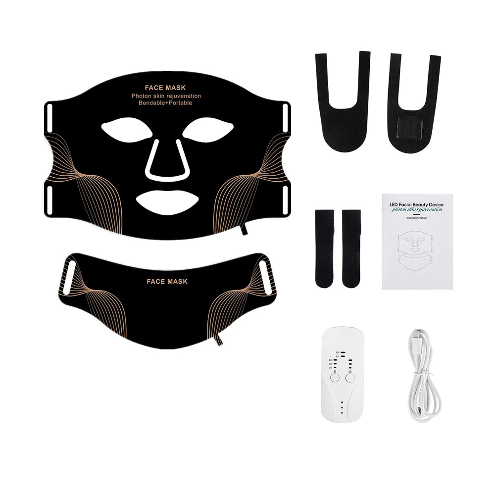 Foreverlily Silicone LED Mask With Neck Photon Therapy Light