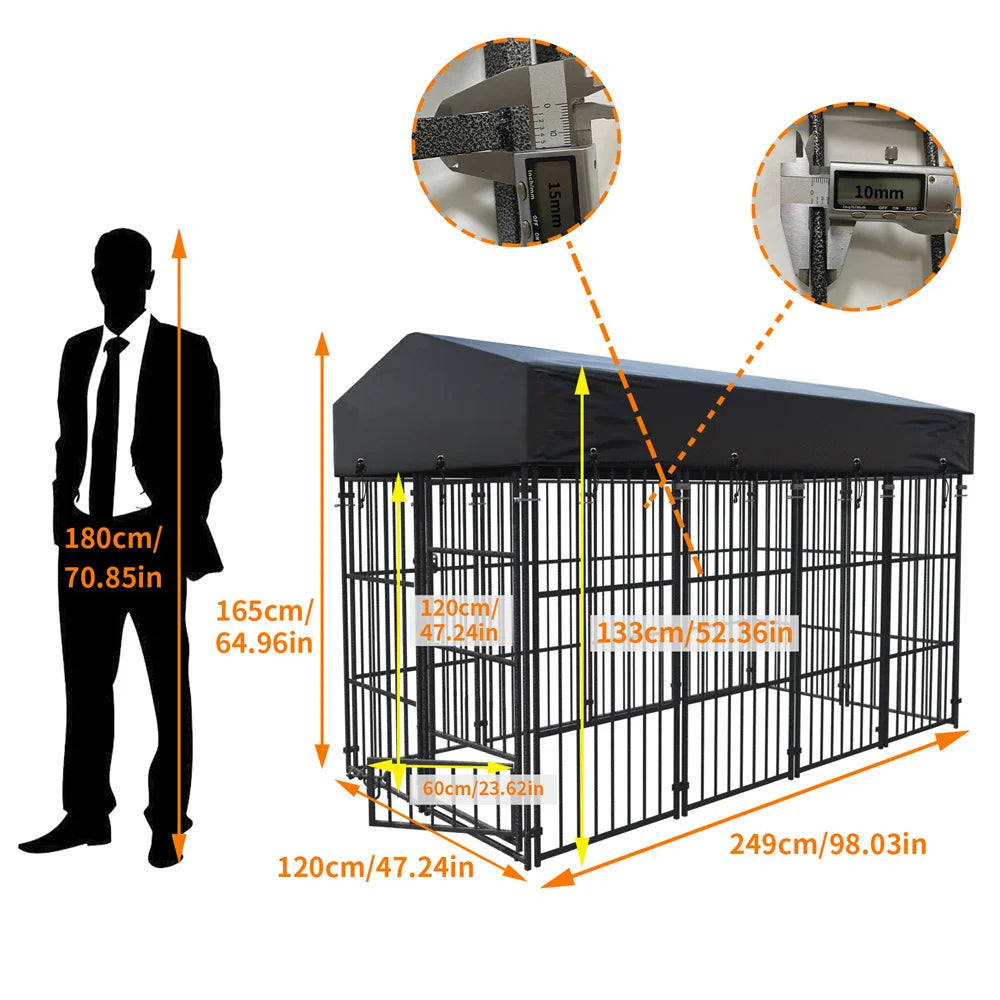 Borwar Heavy Duty Large Dog Kennel Welded Metal Playpen