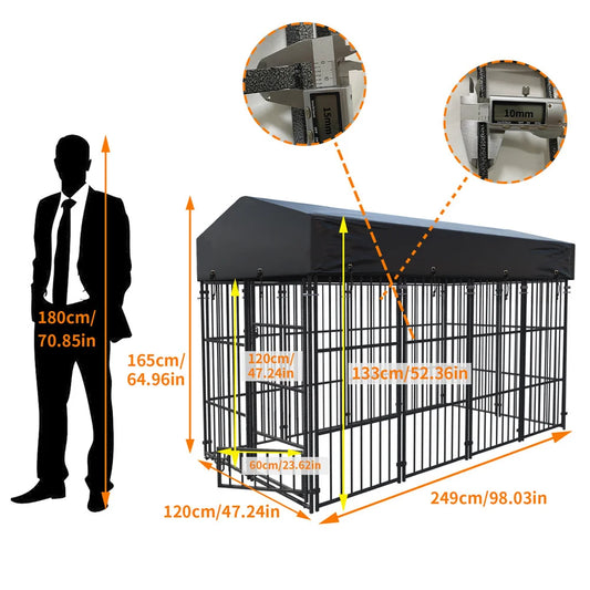 Borwar Heavy Duty Large Dog Kennel Welded Metal Playpen
