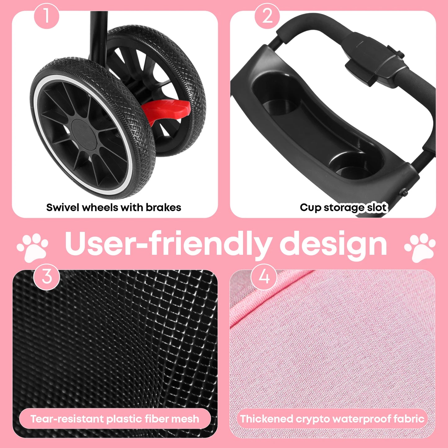 CHIHUAUA Foldable Pet Stroller For Small Dogs And Cats