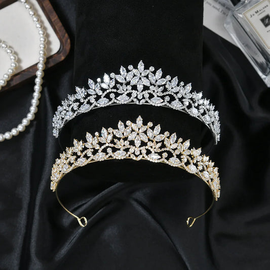 Urbanlife Princess Bridal Tiara With Cubic Zirconia Crown