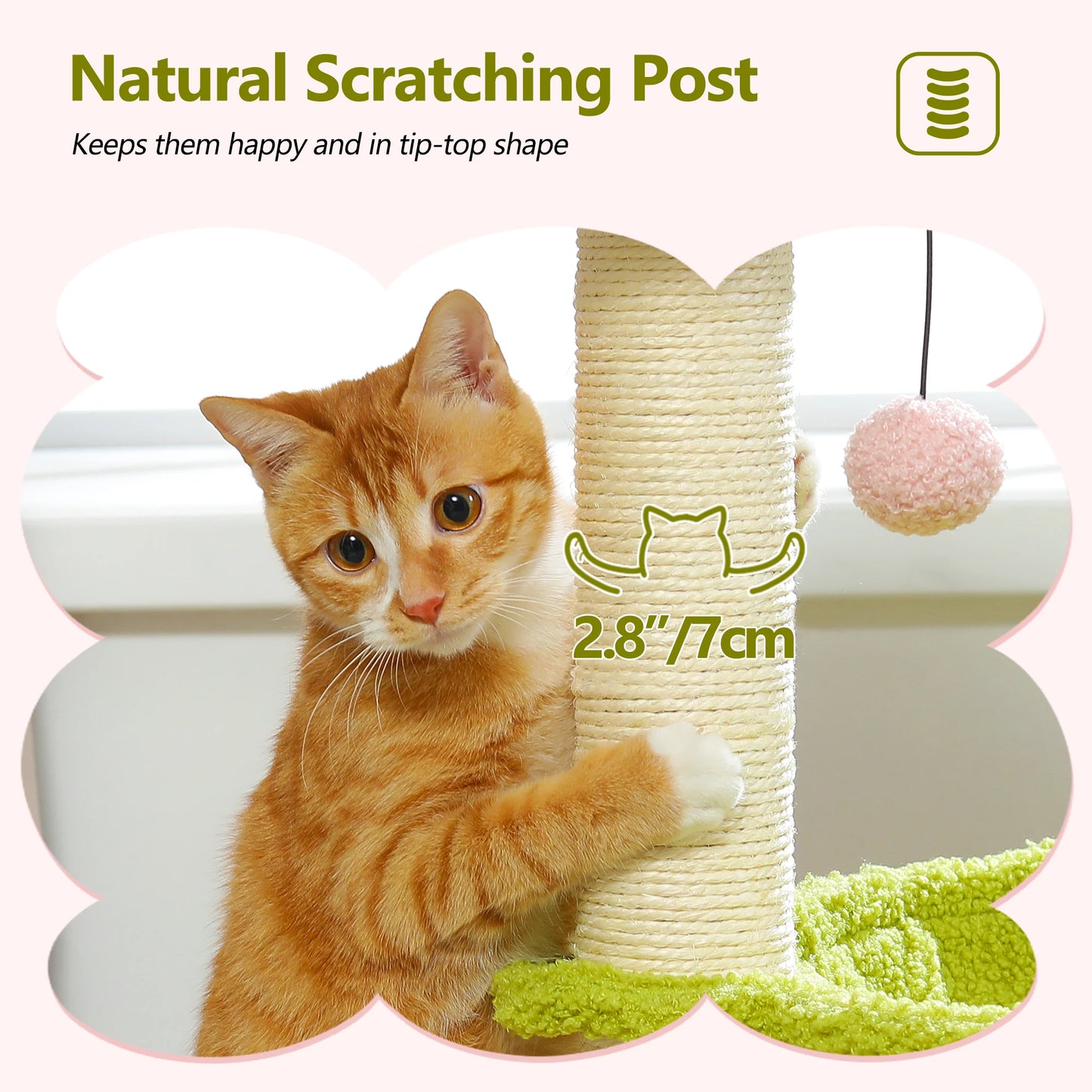 PAWZ Road Flower Cat Tree With Sisal Scratching Post Hammock