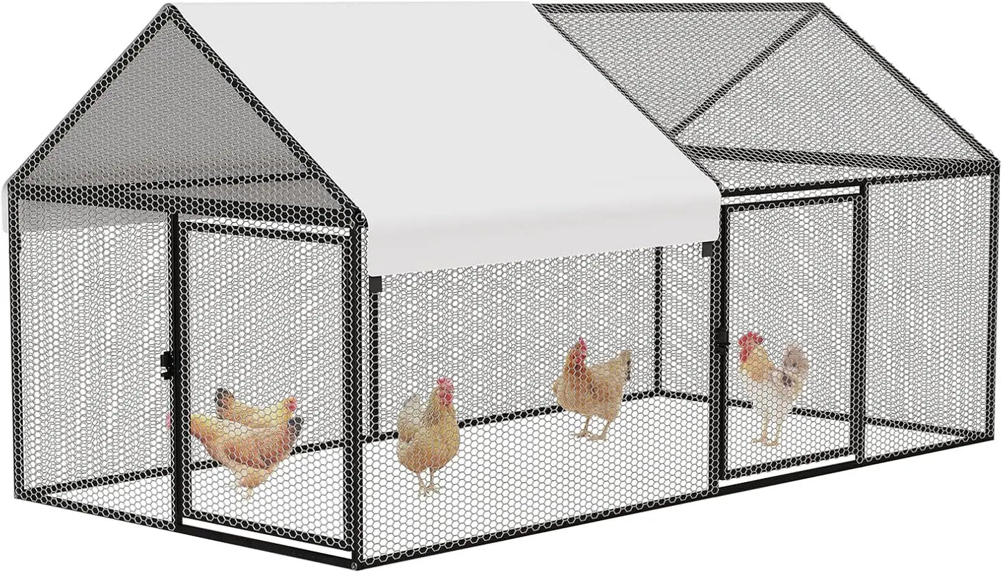 XMSJ Metal Chicken Coop Walk-In Hen House