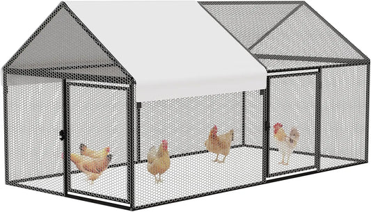 XMSJ Metal Chicken Coop Walk-In Hen House