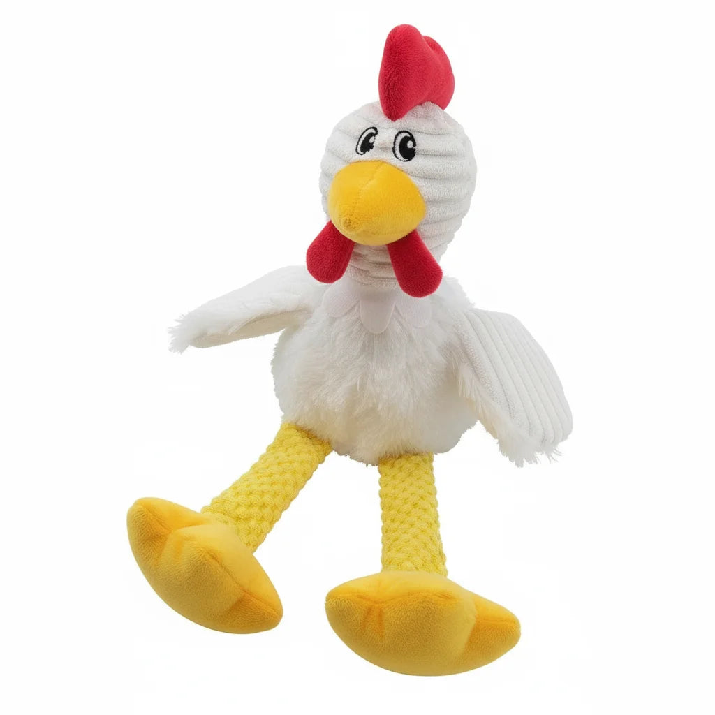 Chicken Dog Toys Rooster Squeak Plush Indestructible Dog Toy