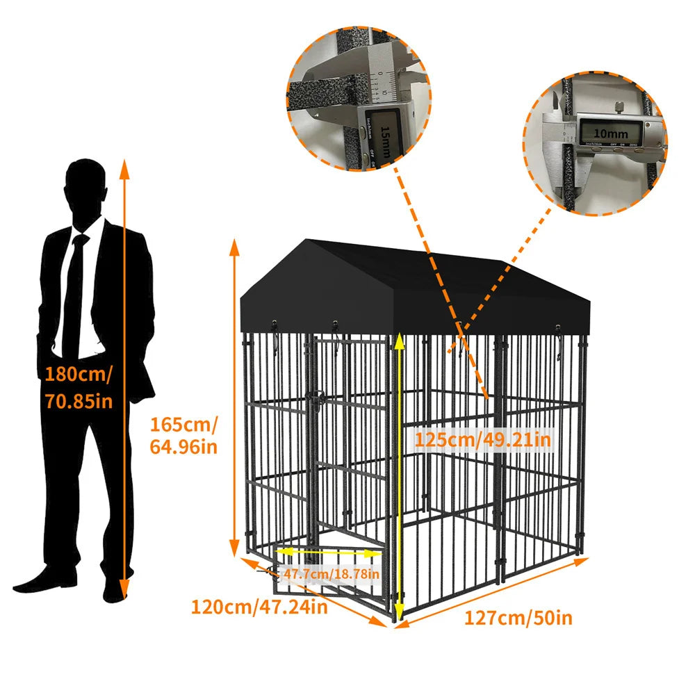 Borwar Heavy Duty Large Dog Kennel Welded Metal Playpen