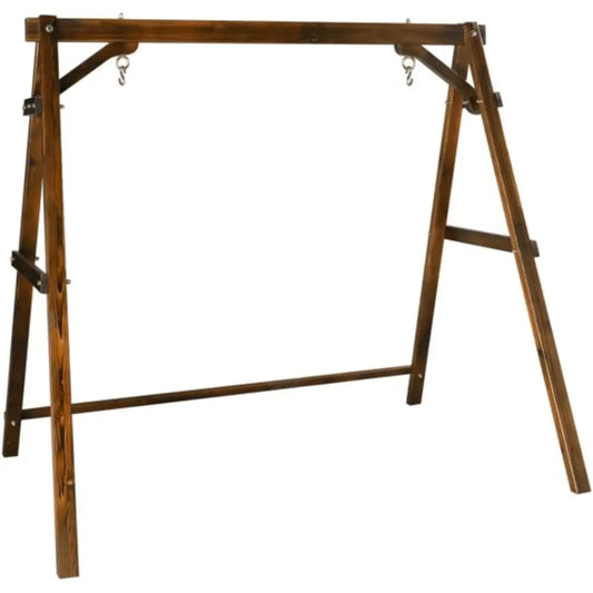 Freestanding Outdoor Wood Porch Swing With 770 Lb Capacity Stand
