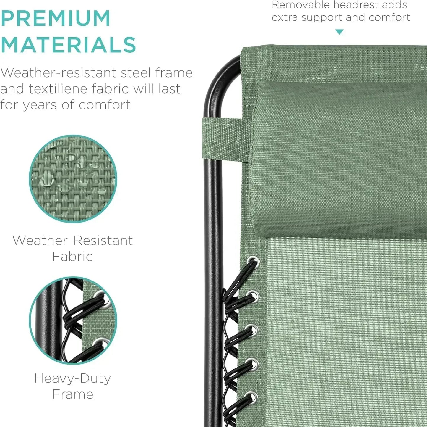 XMSJ Zero Gravity Lounge Chairs Set With Pillows Cup Holders