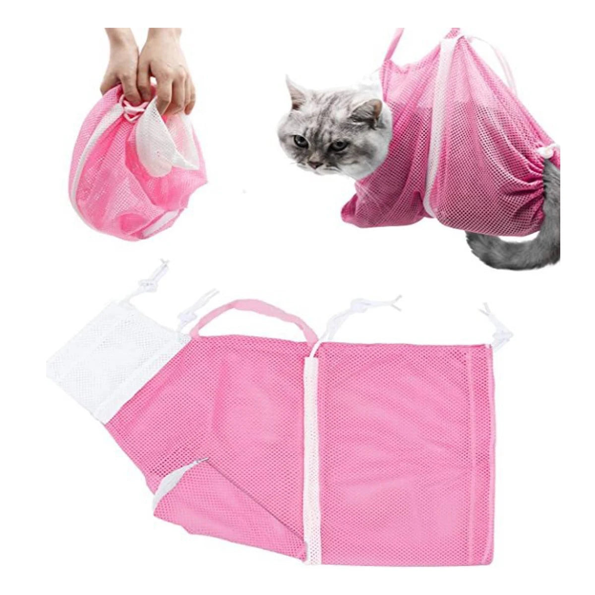 Multi Function Cat Washing Bag for Grooming and Scratching Prevention