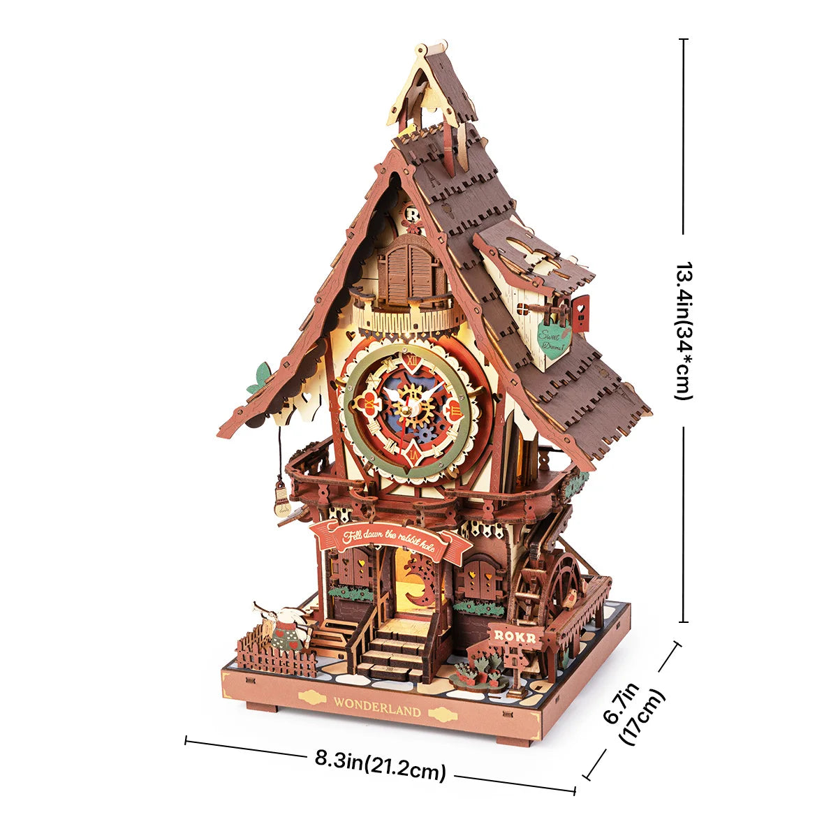 Robotime ROKR Cuckoo Clock Mechanical 3D Wooden Puzzle Kit Christmas