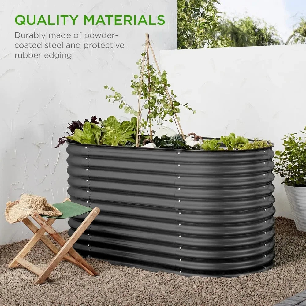 JIAOYING Oval Raised Garden Bed Customizable Outdoor Planter