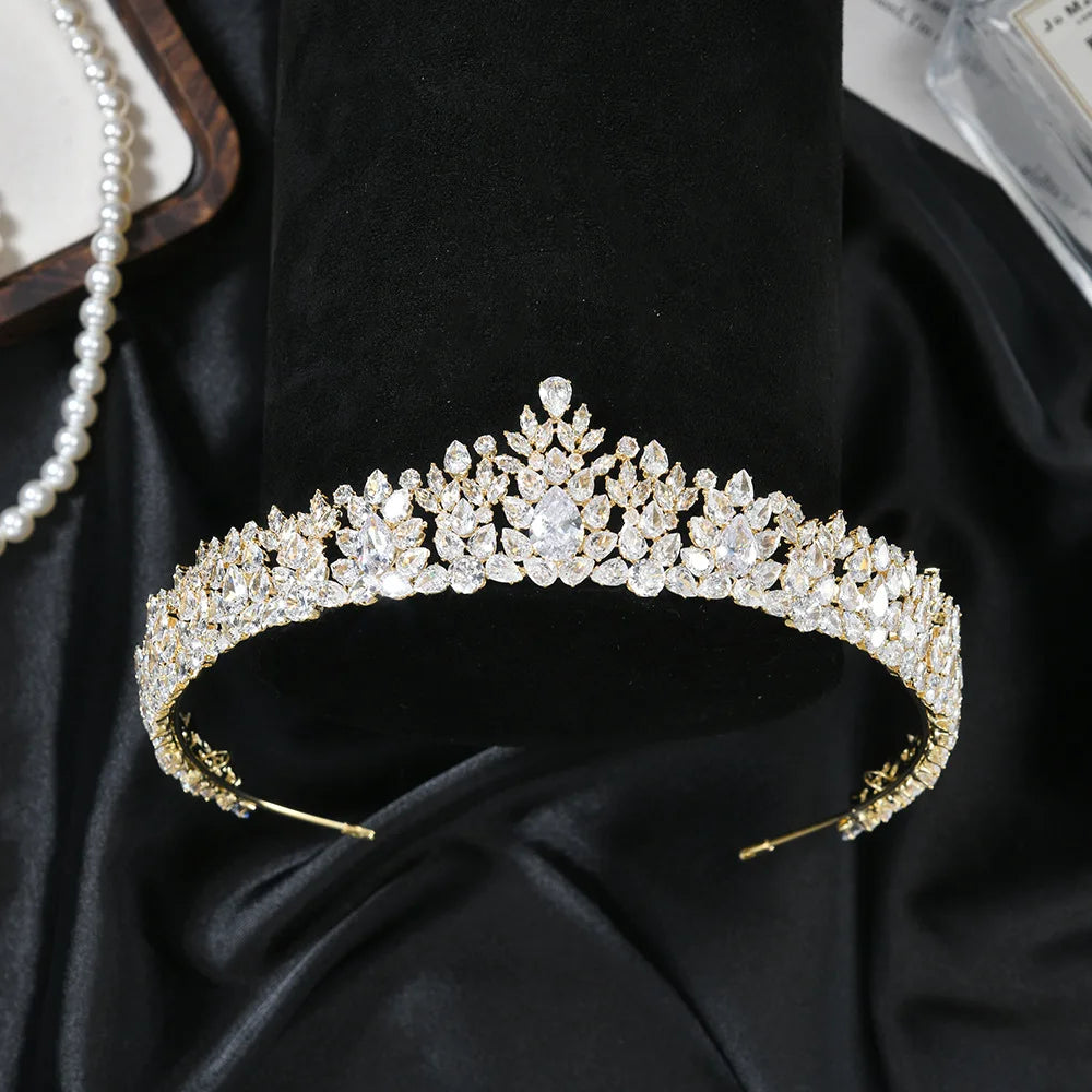 Urbanlife Princess Bridal Tiara With Cubic Zirconia Crown