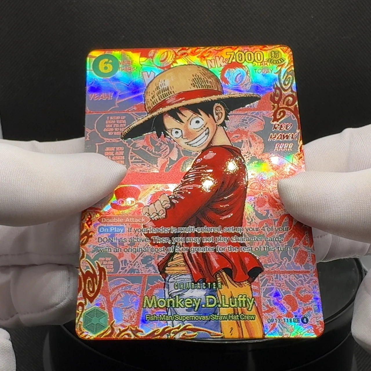 Bandai One Piece TCG OP13 Manga Leader Card Textured Foil