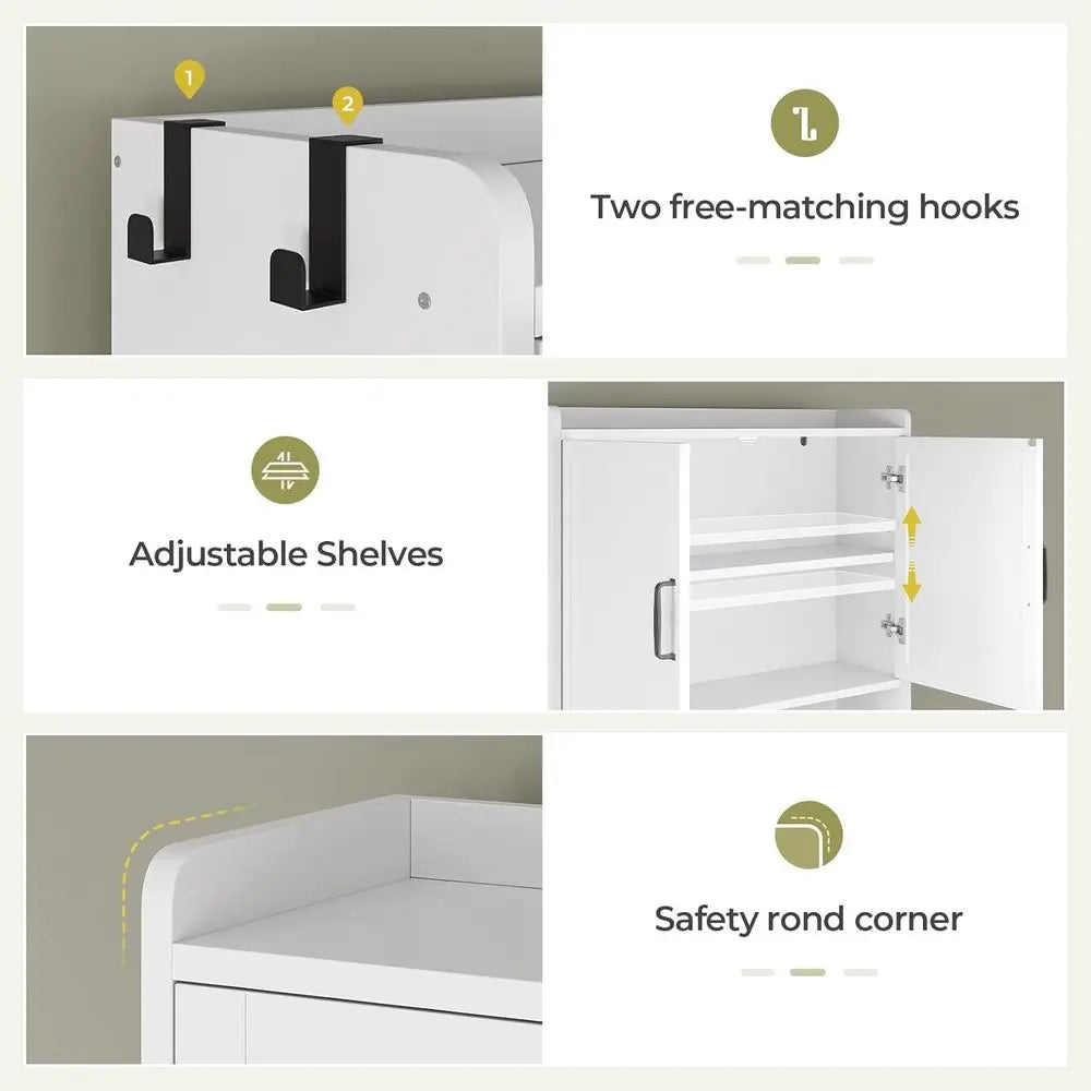 Over The Toilet Storage Cabinet With Pulley Open Shelf And Adjustable