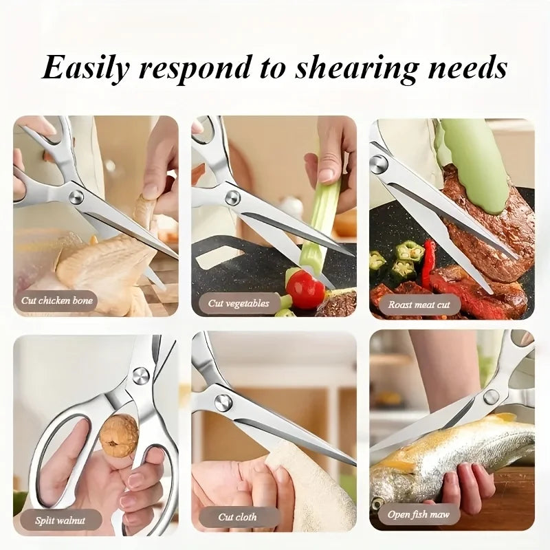 Stainless Steel Kitchen Scissors Multifunctional Household Shears For Meat