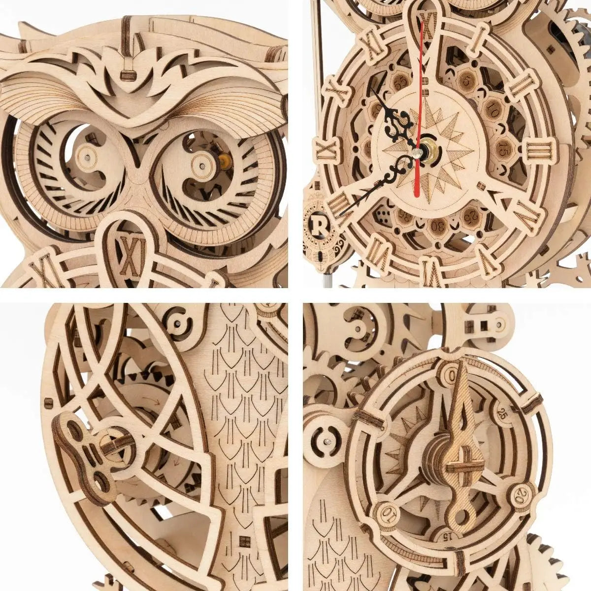 Robotime Rokr 3D Puzzle Owl Clock Model Kit for Adults