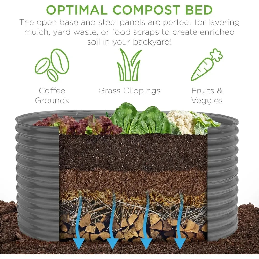 JIAOYING Oval Raised Garden Bed Customizable Outdoor Planter